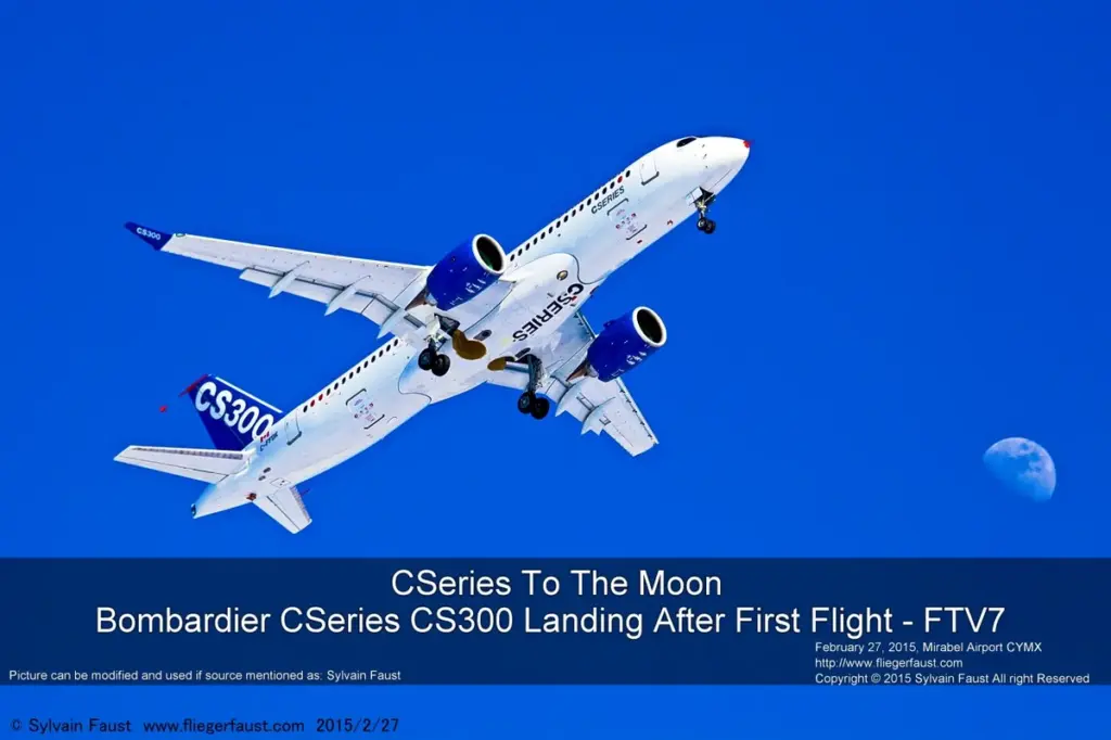 Airbus A220-300 First Flight - Bombardier CSeries FTV7