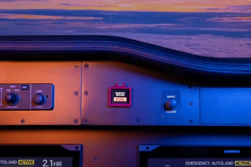 Garmin Autoland system Read Activation Button